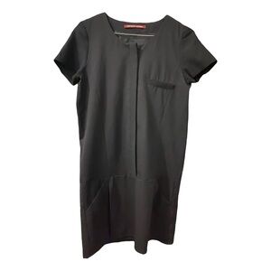 Comptoir Des Cotonniers / Medium / Black Mini Dress / Drop Waist / Multi Texture